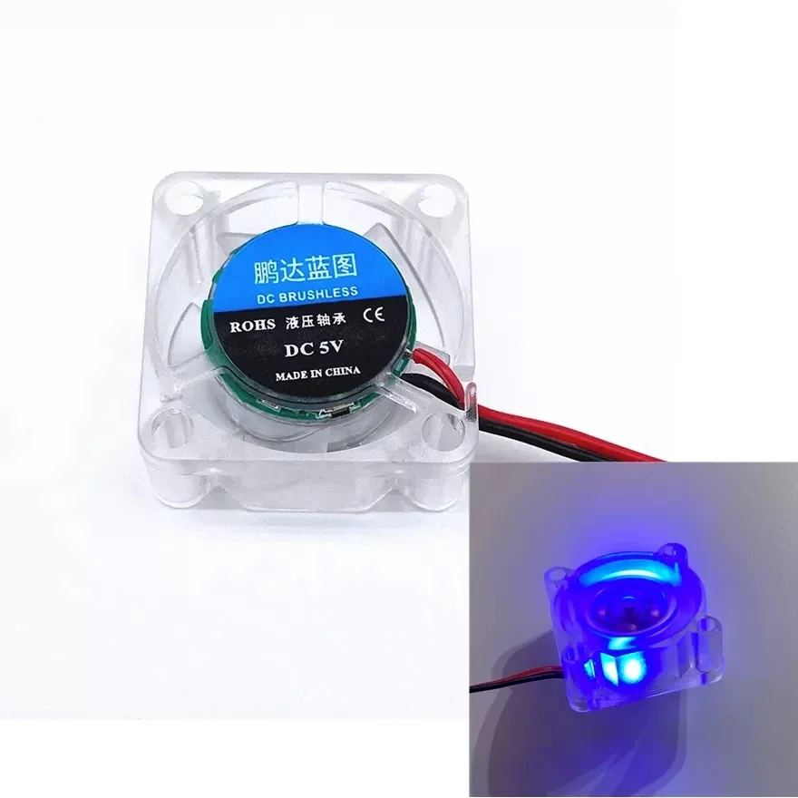 Pa 5 Buah Bantalan Hidraulik 2510 25MM 25X25X10MM Kipas Pendingin Kartu Grafis 5V 12V 24V M.2 Kipas SSD dengan LED 2PIN