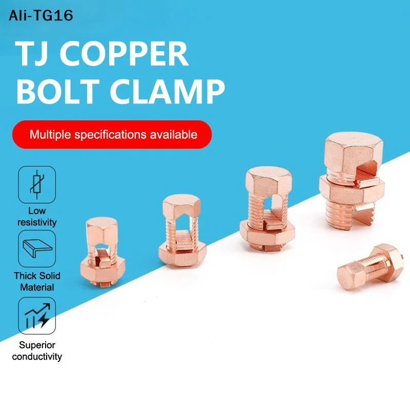 【AY】Nuevo Conector de Perno Dividido Serie TJ, Abrazadera de Perno de Cobre Resistente y Duradera, Perno Dividido de Cobre