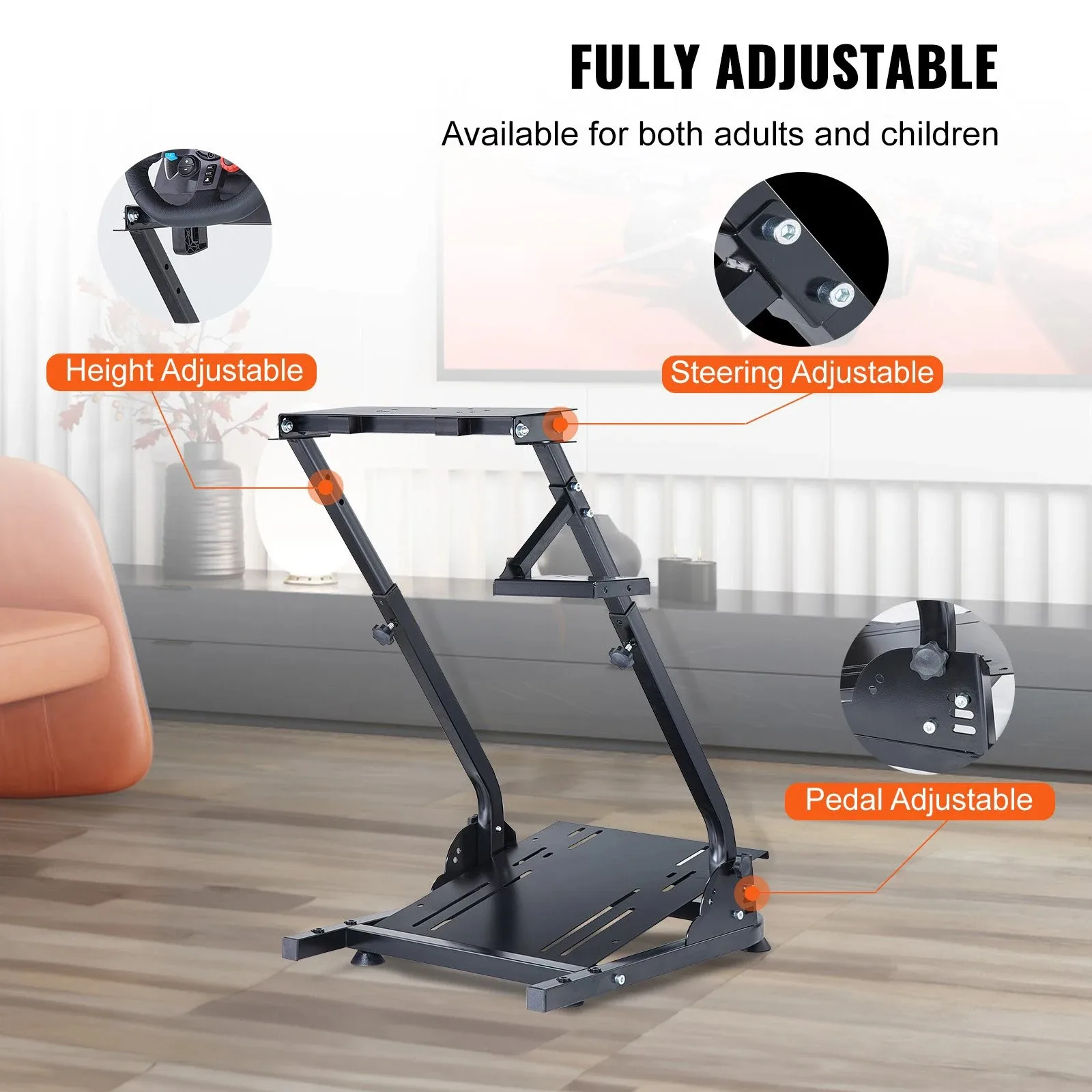 Adjustable Racing Simulator Cockpit Mount‑SIHAO Steering Wheel Stand Compatible with Logitech G27/G29/G920, Thrustmaster T300R, Multi‑Platform for Xbox, PlayStation 4, PC Home Gaming Setup view 5