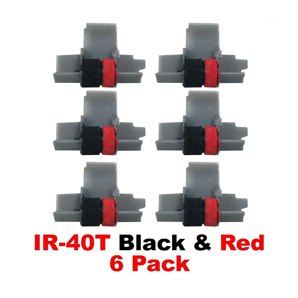 6 Pcs IR-40T Calculator Ink Rollers IR40T For Casio Black And Red Ink Roller For Sanyo CX5322DP/CX5512/CY2054P Tools Parts