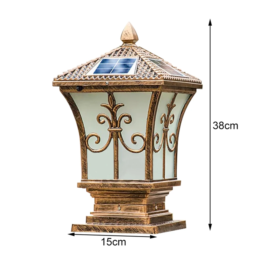 Solar LED Säule Licht Retro Laterne wasserdichte Outdoor Veranda Säule Lampe 4 LED-Modi Nachtlicht für Gartenzaun Dekoration