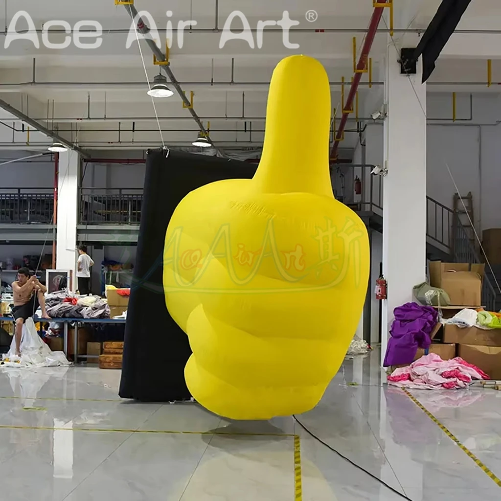 

Giant Inflatable Cartoon Yellow Approval Hand For Sale Air Blow GOOD Gesture for Outdoor Event Promotion