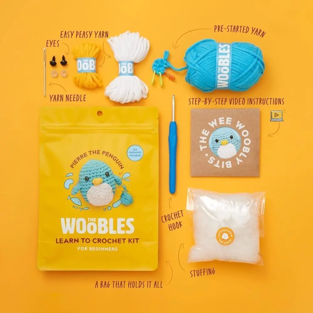 With Crochet Hooks Crochet Stuffed Animal Kit NEW Handmade DIY Set Yarn Set Kit Cotton Beginner DIY Crochet Kit
