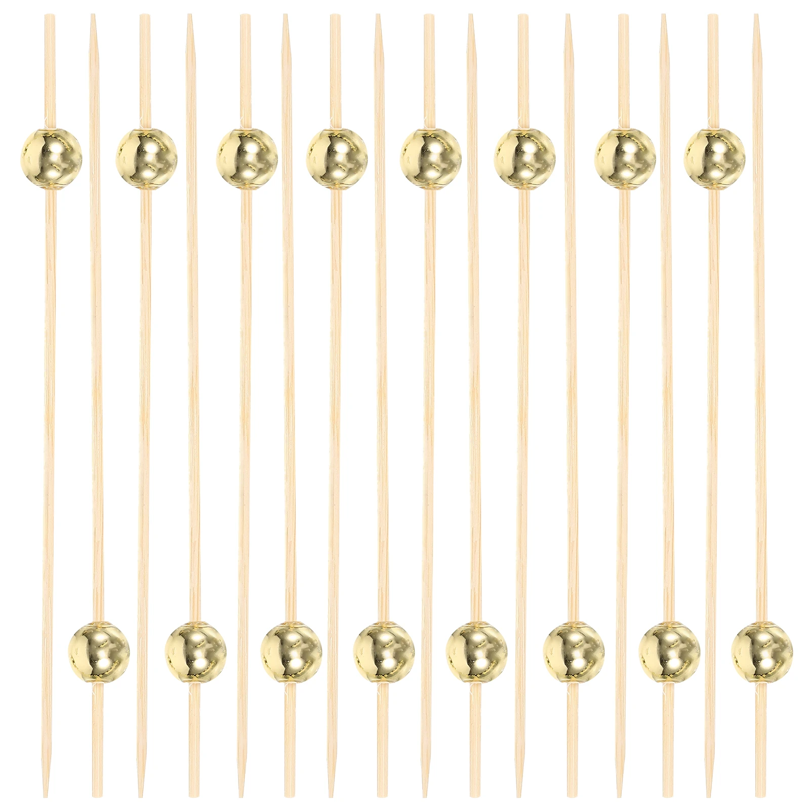 

100 Pcs Bamboo Skewers 12CM White Pearl Fruit Picks for BBQ Party Appetizers Sandwiches Desserts Toothpicks Disposable Kitchen