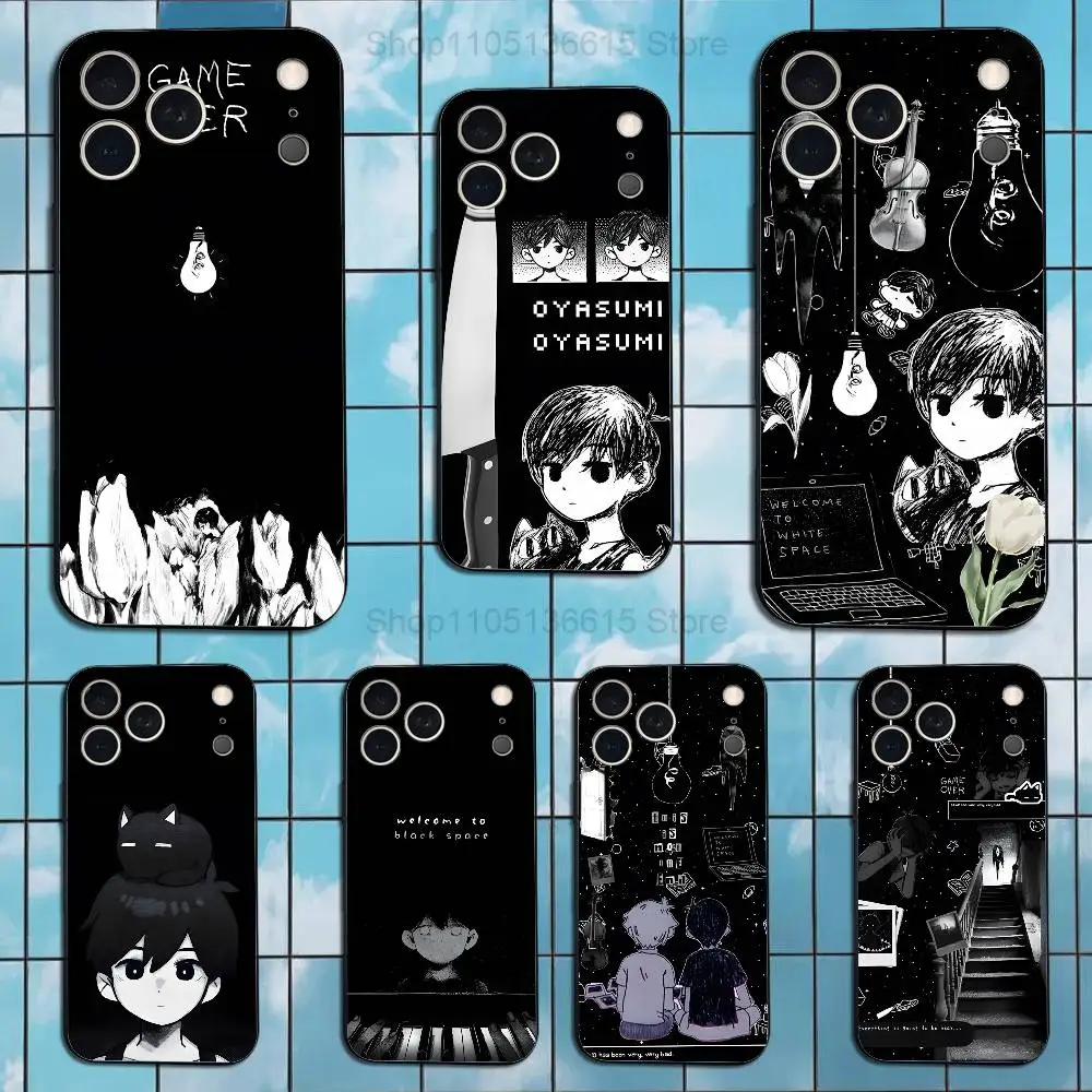 

E-Emotion O-Omori Game Phone Case For iPhone 17,16,15,14,13,12,11 Plus,Pro Max,XS,X,XR,SE,Mini,8,7,Soft Silicone Black Cover