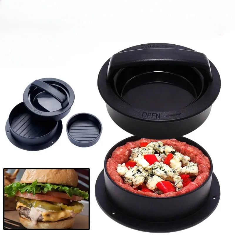 Burger Tools Nonstick Filler Press Patty Ring Molds Sausage Sliders Grill Kitchen Kit Essential Party Everyday Cooking Utensils