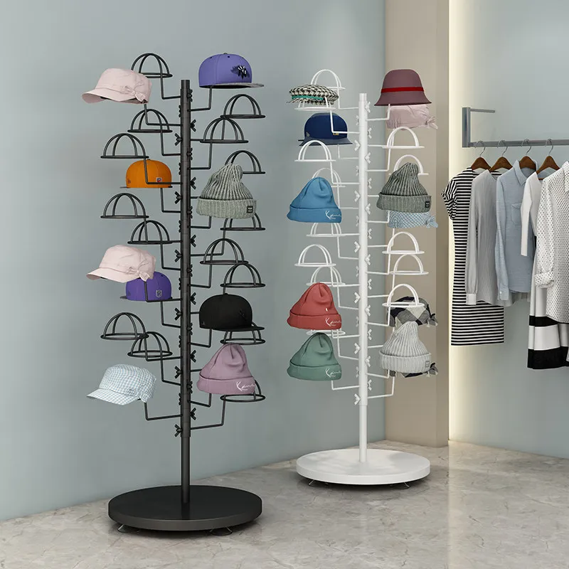 Upgraded hat display rack Floor-to-ceiling women's clothing children's maternal and infant storage hat rack Hanging hat holder