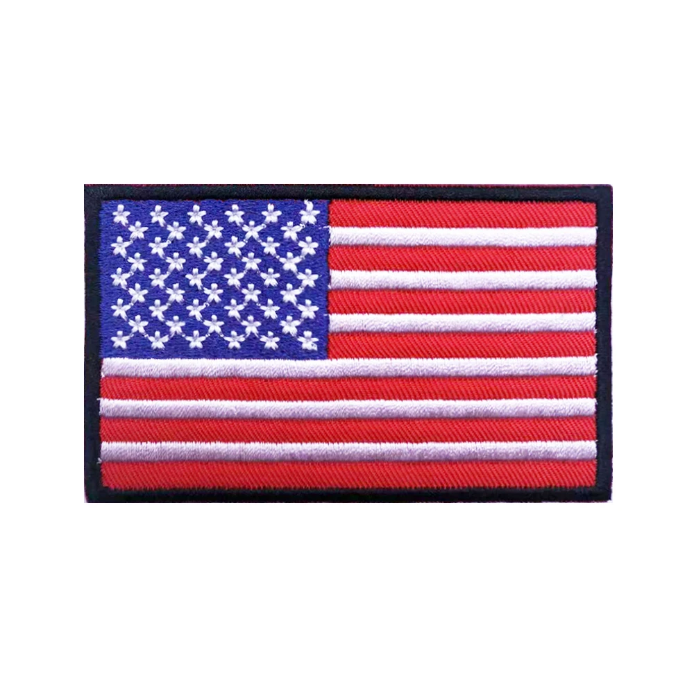 Bandiera americana America USA Patch fascia da braccio stati uniti Patch ricamata Hook & Loop Iron On ricamo Badge Stripe