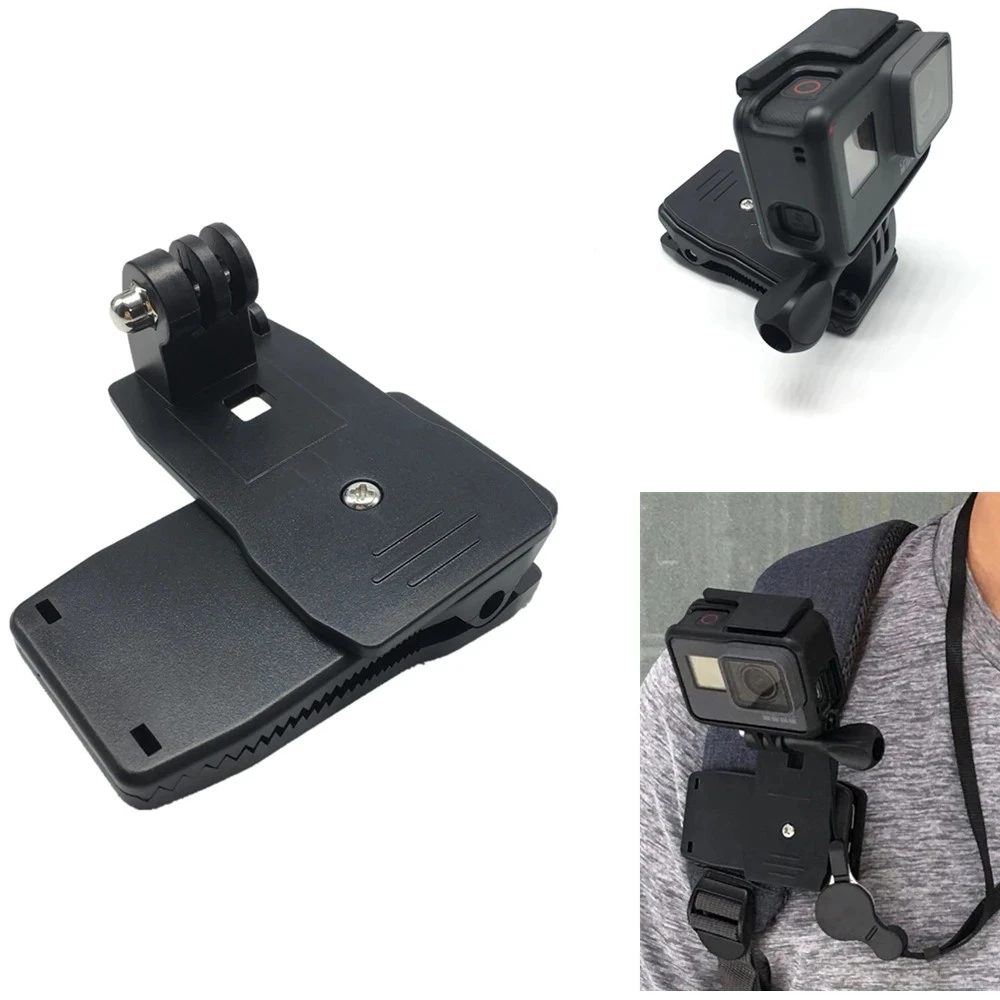Anordsem аксессуары для Go Pro вращающийся на 360 градусов зажим Крепление для GoPro Hero 11 10 9 8 7 6 5 для Xiaomi yi для SJCAM для SJ4000
