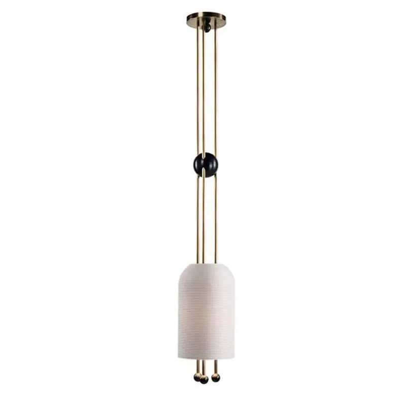 Postmodern simple wrought iron bronze glass chandelier, suitable for restaurant, bedroom, study, bedside table, hotel