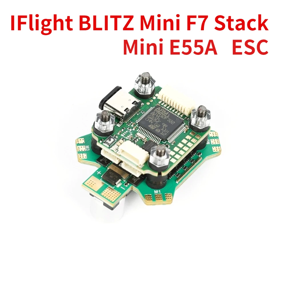 

IFlight BLITZ Mini F7 Stack с BLITZ Mini F7 V1.1 Контроллер полета/BLITZ Mini E55 4-в-1 2-6S ESC для FPV частей