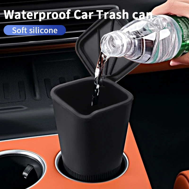 Silicone Car Door Storage Trash Can Sealed Lid Design Waterproof Box For LYNK&CO 06 03 05 08 09 01 02 Hatchback BX11 EX11