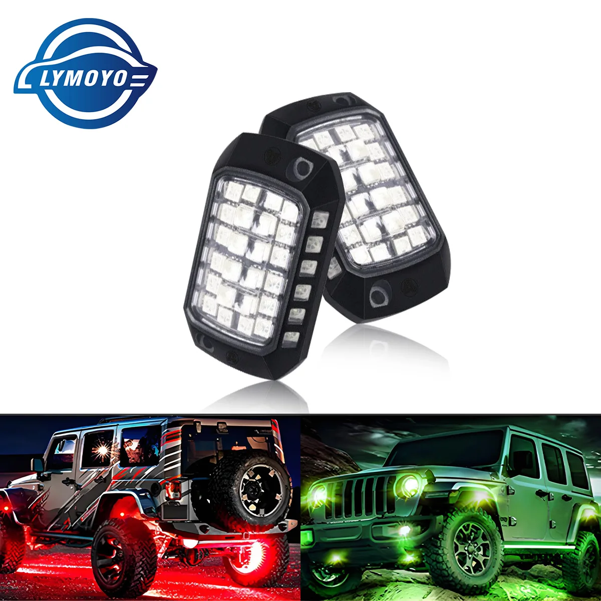 

2pcs 3D Lens Car LED Chassis Light Colorful Ambient Lamp Underglow Neon Lamp for Jeep Truck Offroad 4X4 Truck SUV UTV ATV