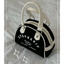 HAEX Retro borse da Baseball da donna ricamo di moda borse A tracolla A tracolla Boston di piccola capacità Sac di lusso A Main Femme