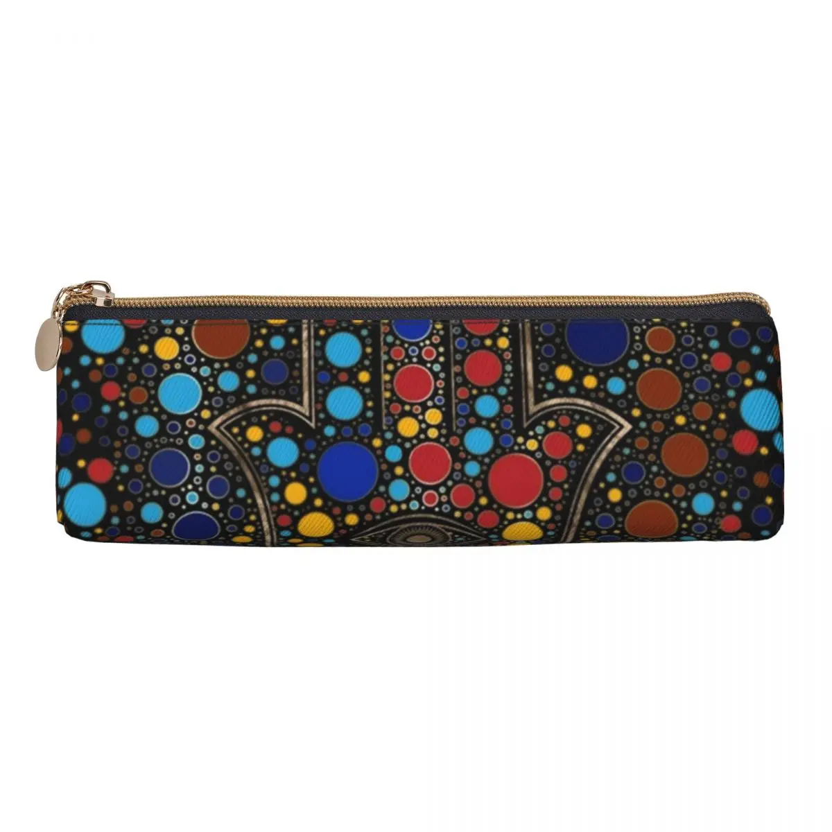 Hamsa Hand Print Pencil Case Colorful Dot Art Kids Aesthetic Pencil Box Printed Back To School Pencil Cases Supplies Gift