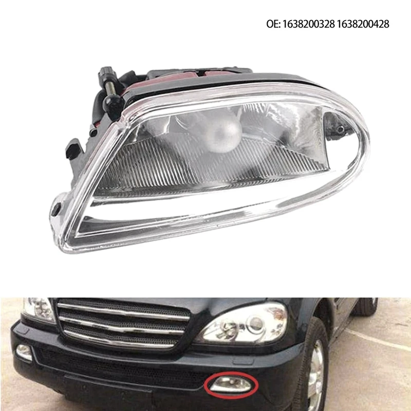 ベンツw163,ml320,ml350,ml430,ml500,ml55,1638200328, 1638200428用のカーサイドLEDデイタイムランニングライト