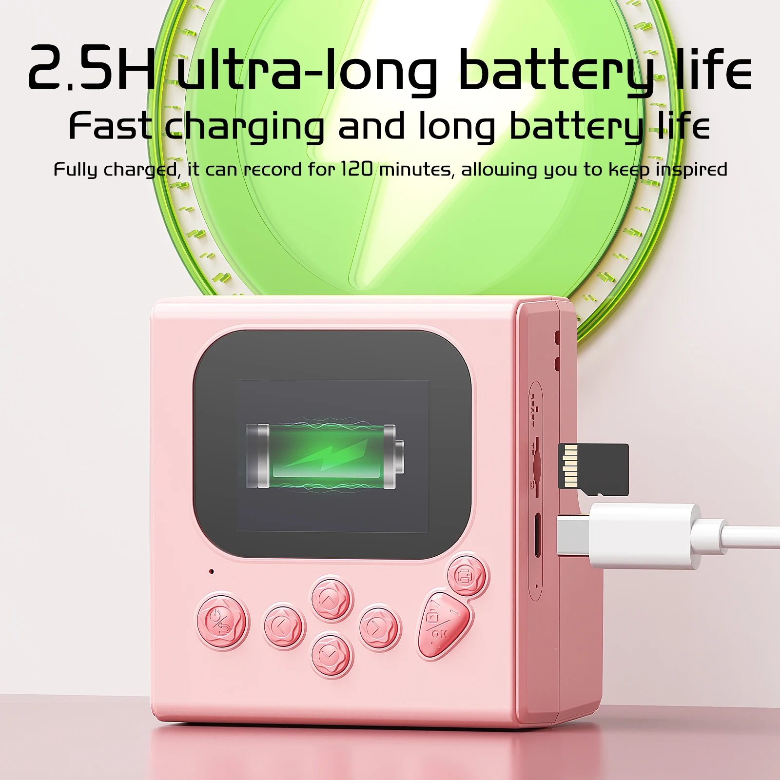 Câmera infantil câmera instantânea de 48MP com papel de impressão de 3 volumes 1080P câmera digital presentes para meninas meninos de 3 a 12 anos