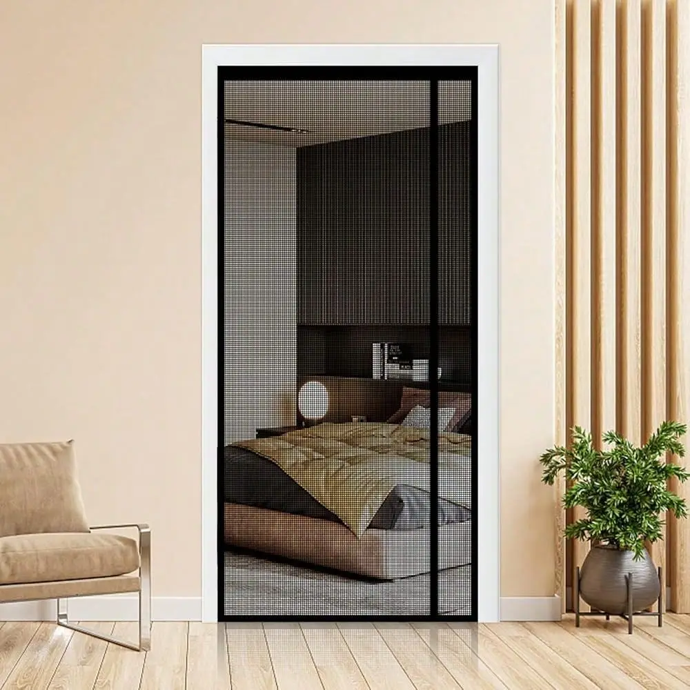 

Left Or Right Side Opening Magnetic Screen Door, Narrow Durable Fiberglass Mesh Curtain Hands Free For Patio, Bedroom, Fits Doo