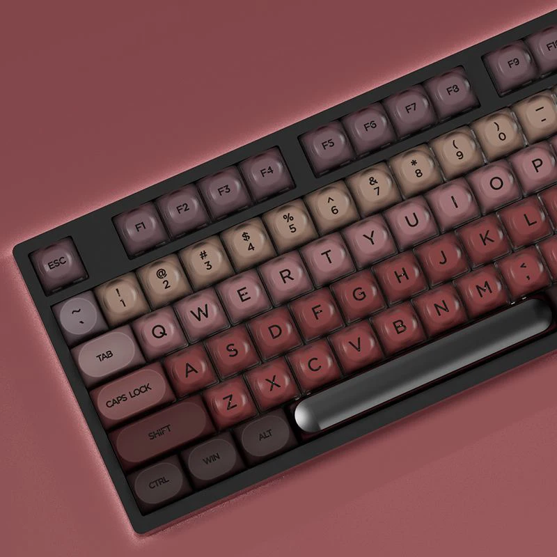 132 مفتاح HOA Profile أحمر الشفاه Keycap PBT Double Shot Keycap لـ Mx Switch لوحة المفاتيح الميكانيكية ISO أدخل قبعات المفاتيح