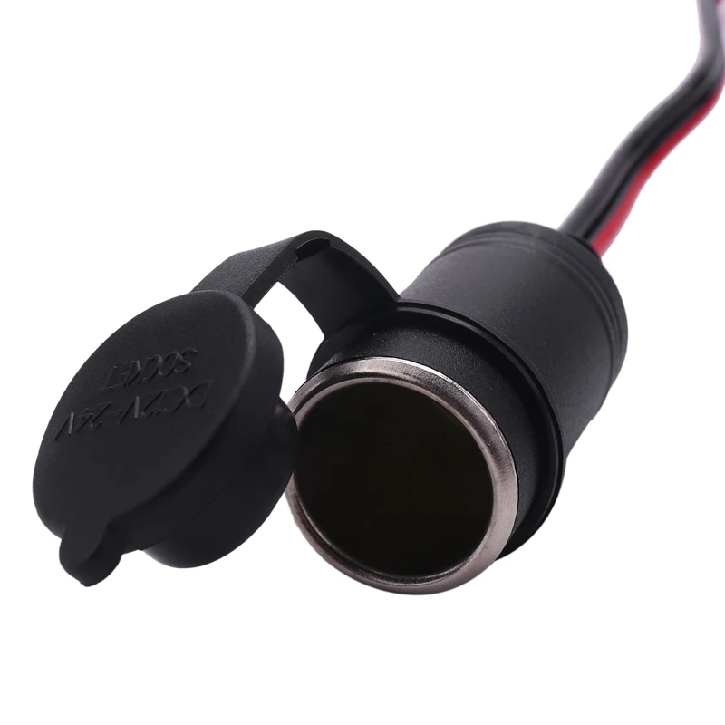 CYL-2FT 12V 24V Car Socket Female Adapter 15A Alligator Clips Cord