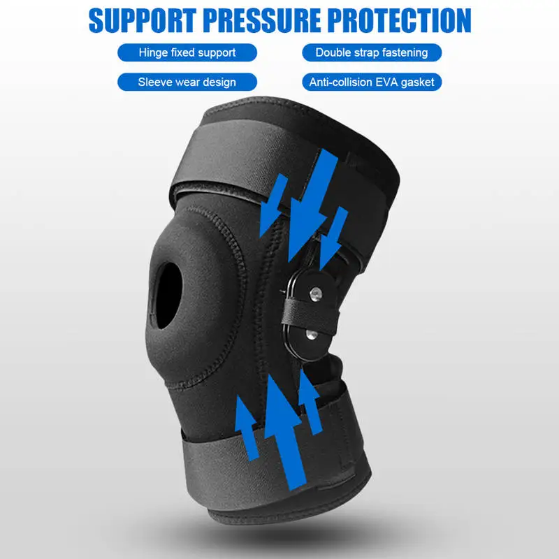 1Piece Hinged Knee Brace Support Gel Patella Support with Removable Dual Side Stabilizers Relieves Arthritis Meniscus Tear Acl