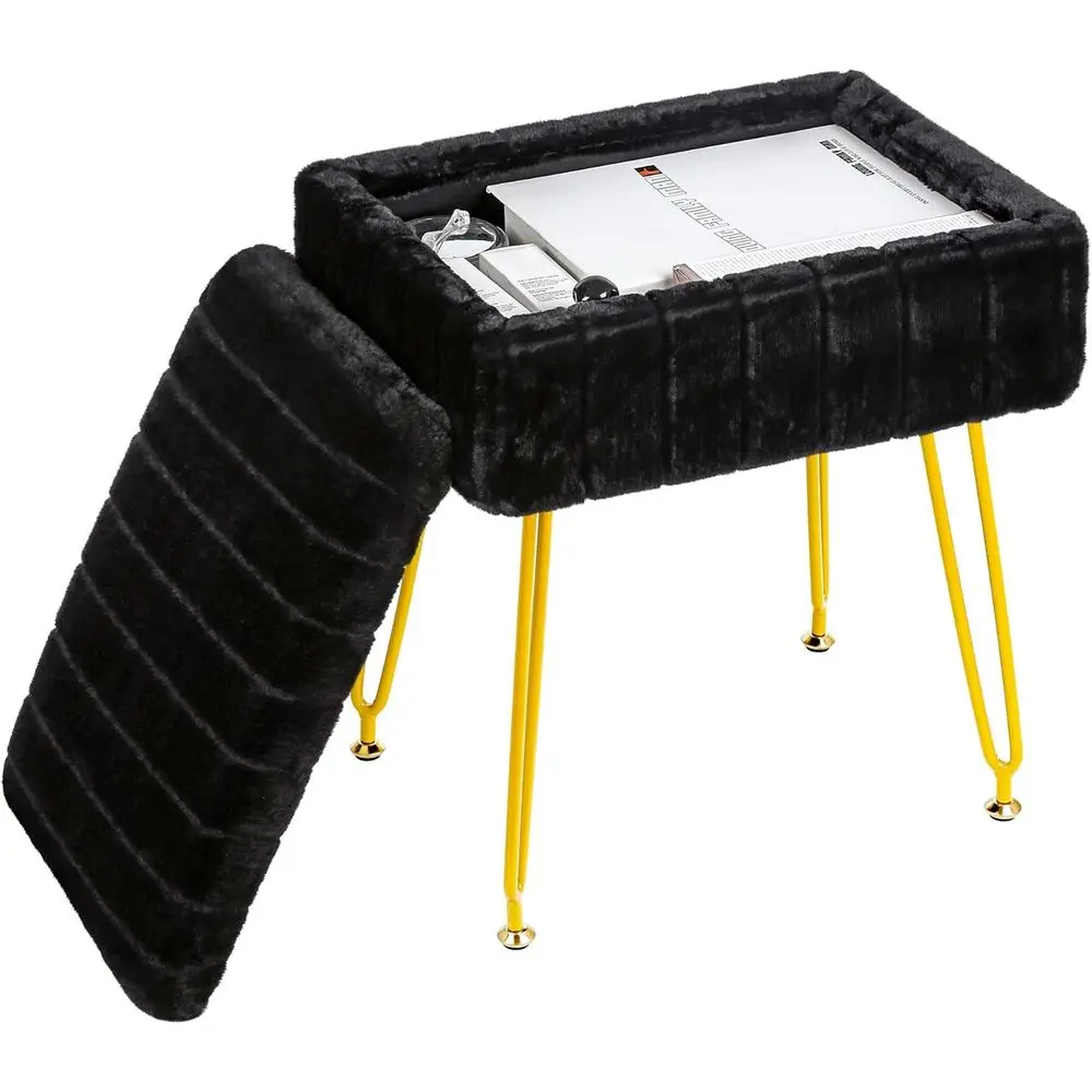 

Multi-unctional ootrest Ottoman – Comortable, Stylish, and Practical or Home & Oice (Black, with Storage)