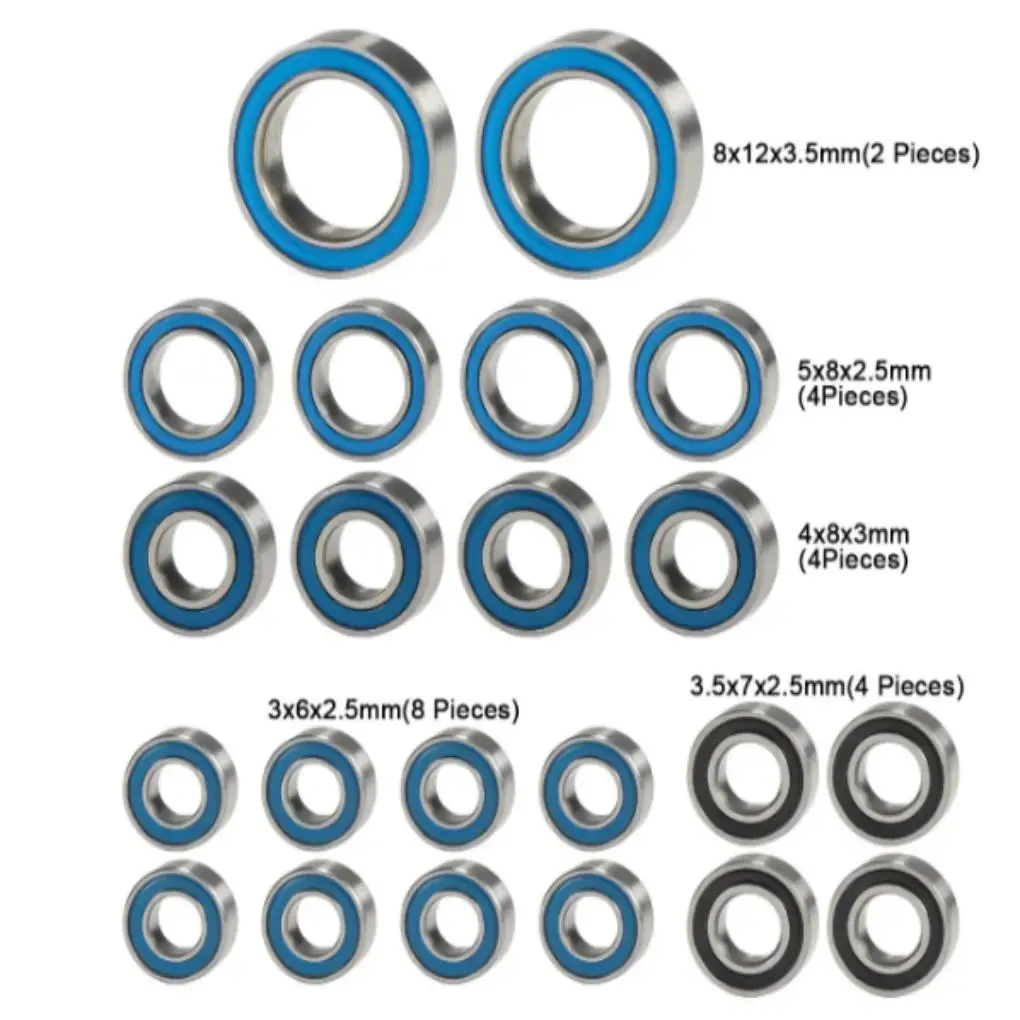 

RCGOFOLLOW 22PCS Steel Sealed Bearing 9745 Kits for TRX4-M Bronco Defender 1/18 RC Crawler TRX4M Upgrade Parts (4M-03)