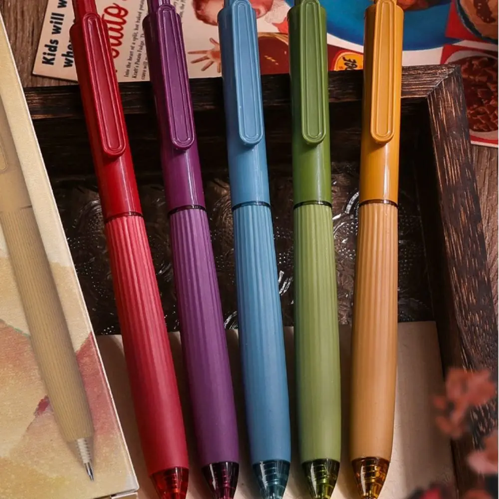 5 pcs Funny Press Press Color Ballpoint Pen Multifunction Retractable Student Writing Pen Sign Pen Cartoon Gel Pen School Home