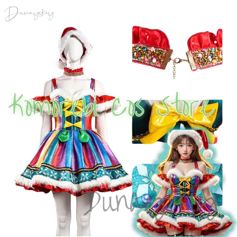 Christmas Dress Women Cosplay Costume Santa Claus Hat Uniform 2024 Female Women Clothes Xmas Clothing Party Customized