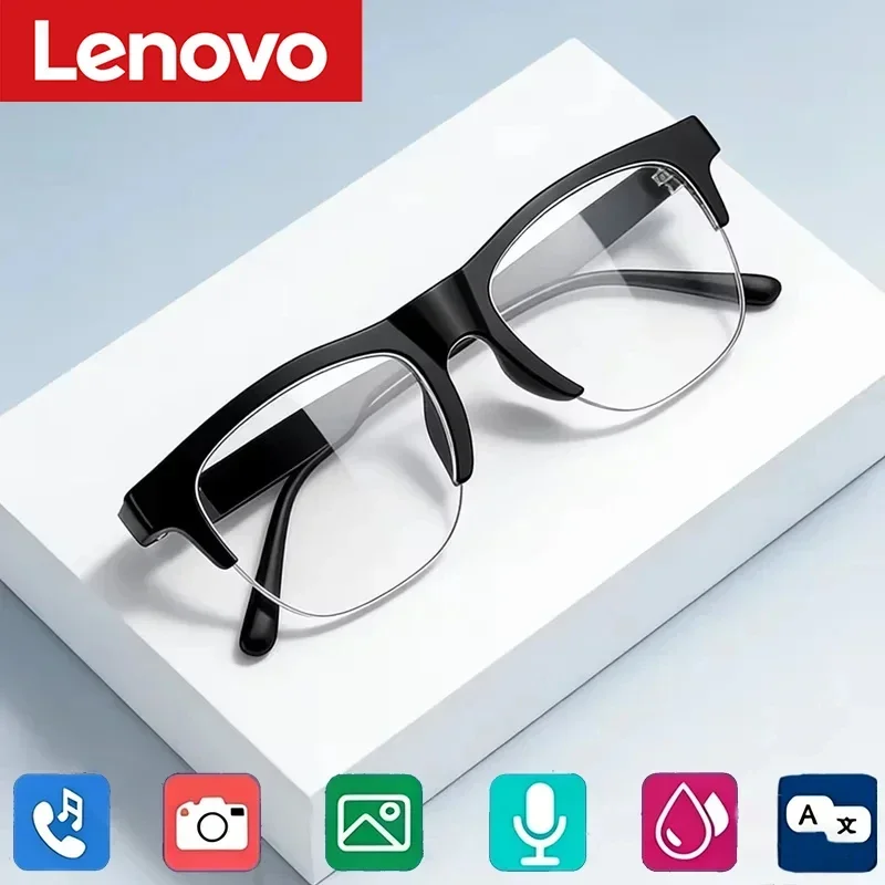 Lenovo 8K AI Smart-Brille 1600W Touch-Steuerung Übersetzer Sprachassistent Kabellose Bluetooth-Anrufe für Erwachsene Kamera-Brille