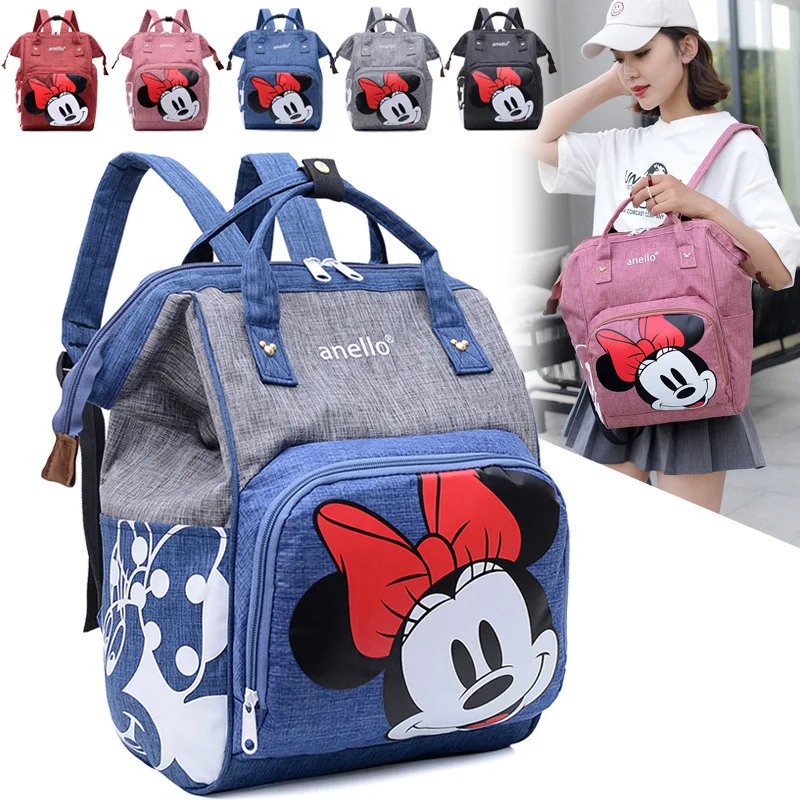 Disney Anime Minnie Mouse Backpack Kawaii Winnie the Pooh Honey Bear Schoolbag Cartoon Large Capacity Baby Bag Kids Gifts