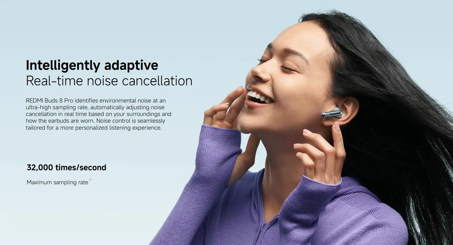 Xiaomi REDMI Buds 8 Pro Kabellose Bluetooth-Kopfhörer, Dreifach-Mikrofon mit bis zu 55dB Smart AI-Geräuschunterdrückung, Hi-Res Audio mit LDAC BT5.4 Kabellose Kopfhörer – Detail 9