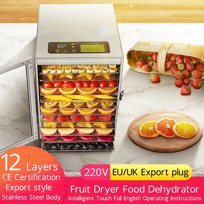 12 Layers Food Dehydrator Machine Food Dehydration Dryer Fruit Dryer Household Vegetables and Pet Snacks Herb Dryer