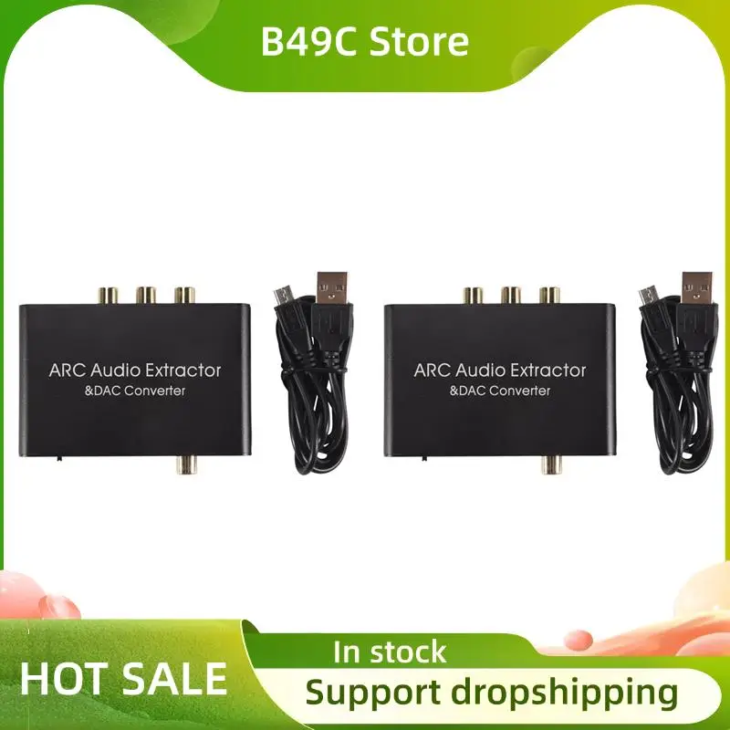 B49C 2X Audio Extractor 192Khz DAC Converter ARC Audio Extractor Support Digital -Compatible Audio To Analog Stereo Audio
