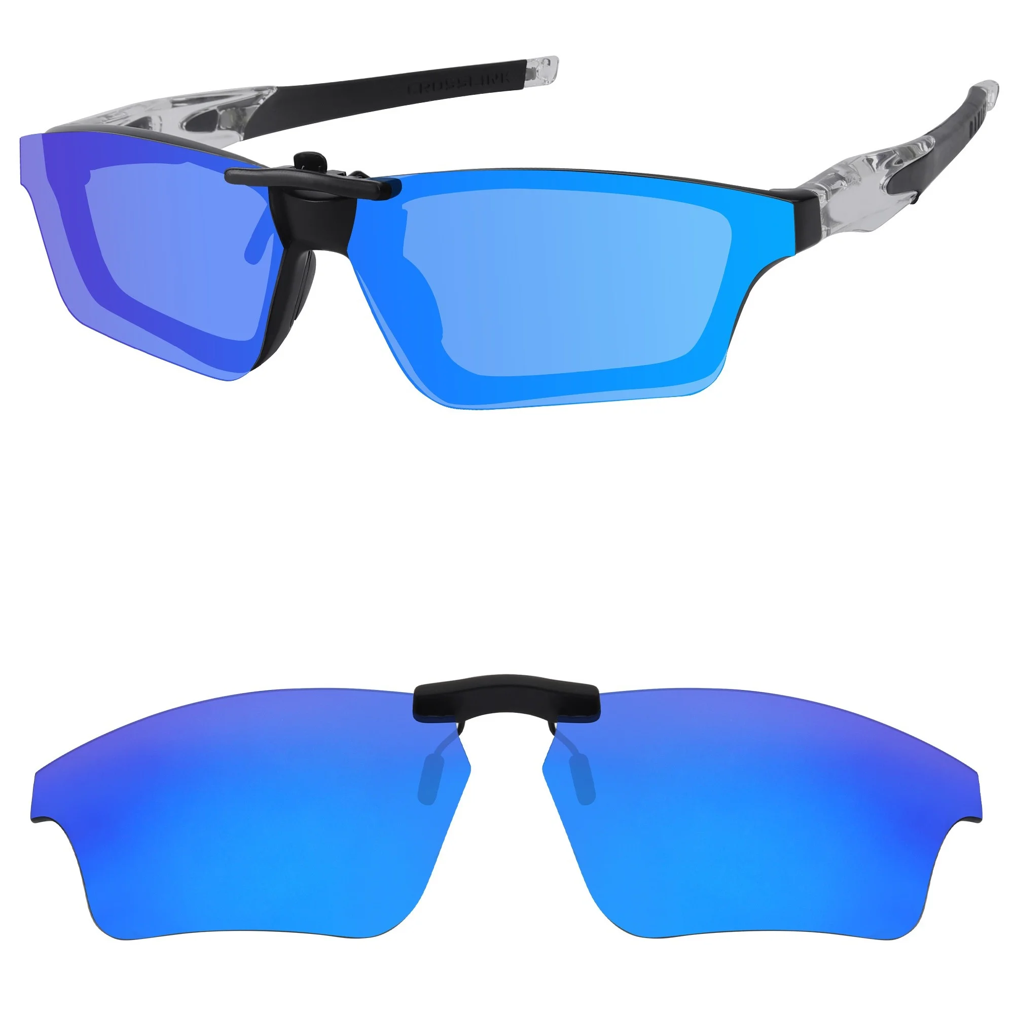 Lentes de gafas de sol polarizadas con clip Rarayvix compatibles con gafas de sol con protección UV Oakley Crosslink Sweep OX8031-55