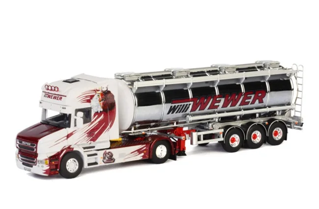 Alloy Model Toy WSI 1:50 Scale SCA-NIA T6 4X2 Axle Truck Tractor Tank Transporter Truck Vehicle Diecast Toy Model,WEWER 01-1509