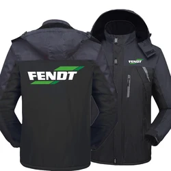 New Winter Fashion Fendt Logo Men's Fleece Waterproof Jackets Thicken Hoodies Zipper Warm High Quality Outwear