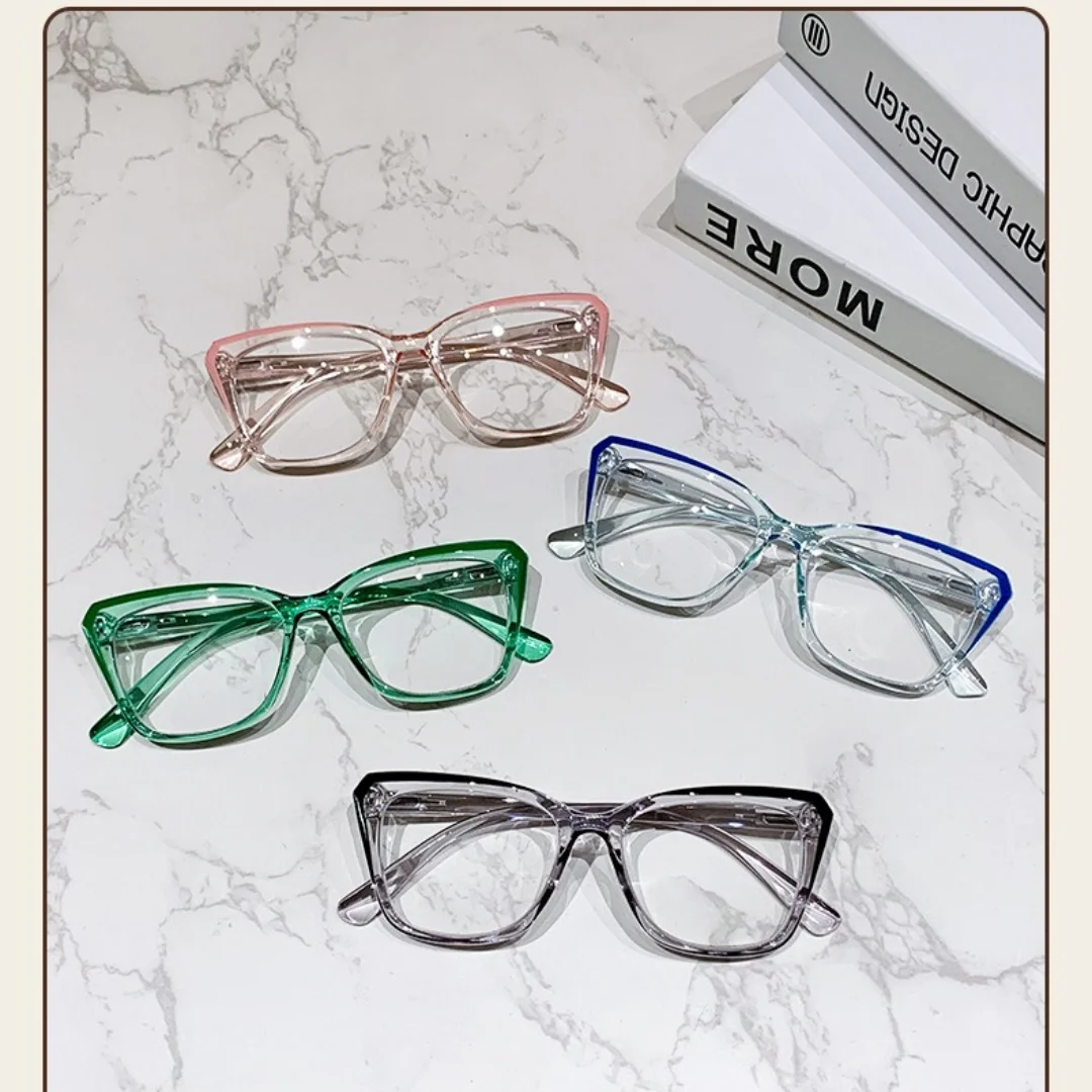 أزياء القط العين نظارات للقراءة النساء شخصية الكمبيوتر النظارات البصرية مكافحة الضوء الأزرق حجب النظارات