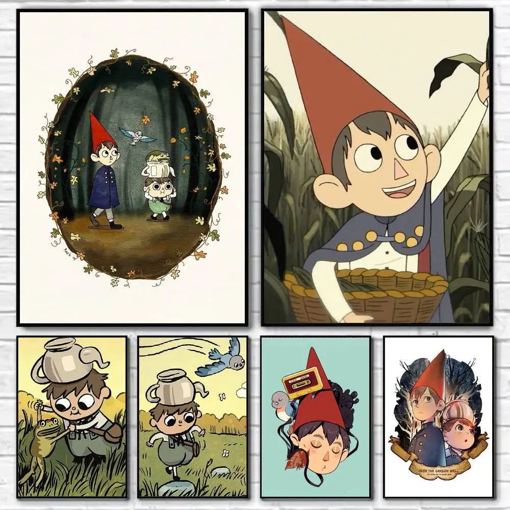 Cartoon Anime Over the Garden Wall  Poster Self-adhesive Art Waterproof Paper Sticker Coffee House Bar Room Wall Decor