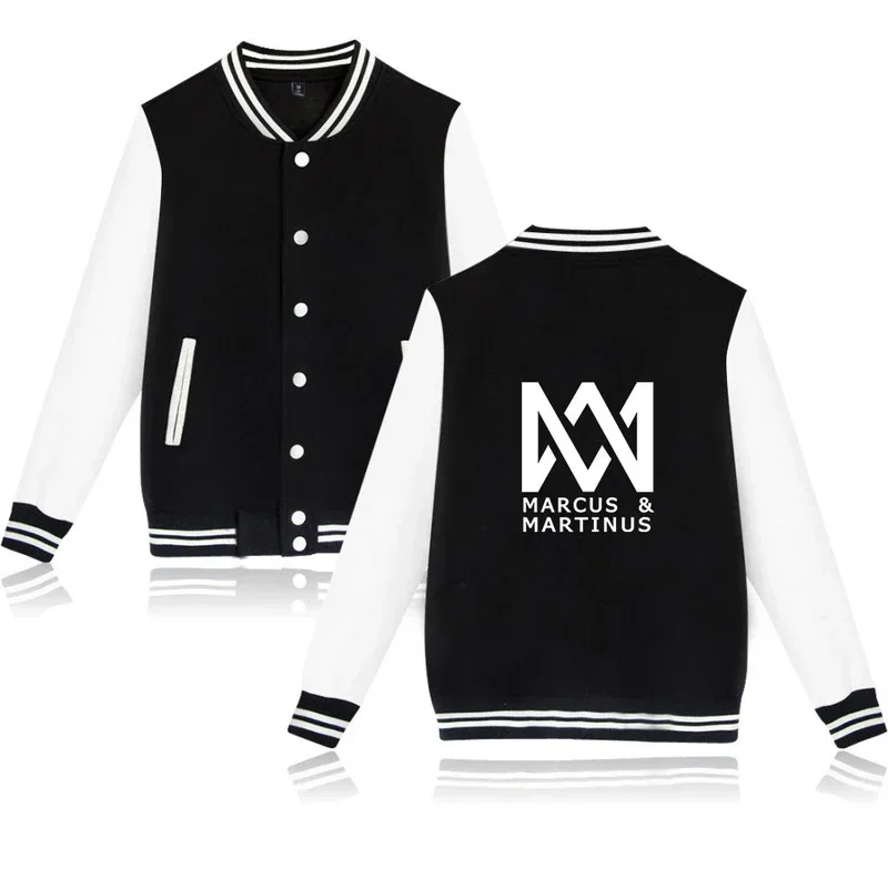 

Marcus and Martinus Baseball Jacket Hoodies Cotton Blend Warm Sweatshirt Funny Print Pop Hoodies Soft Jackets Coats 4XL