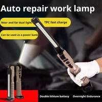 Folding COB XPE LED Work Light Handheld Flashlight with Built-in Battery Lamp Torch Emergency Car Inspection Lamp Red SOS Strobe