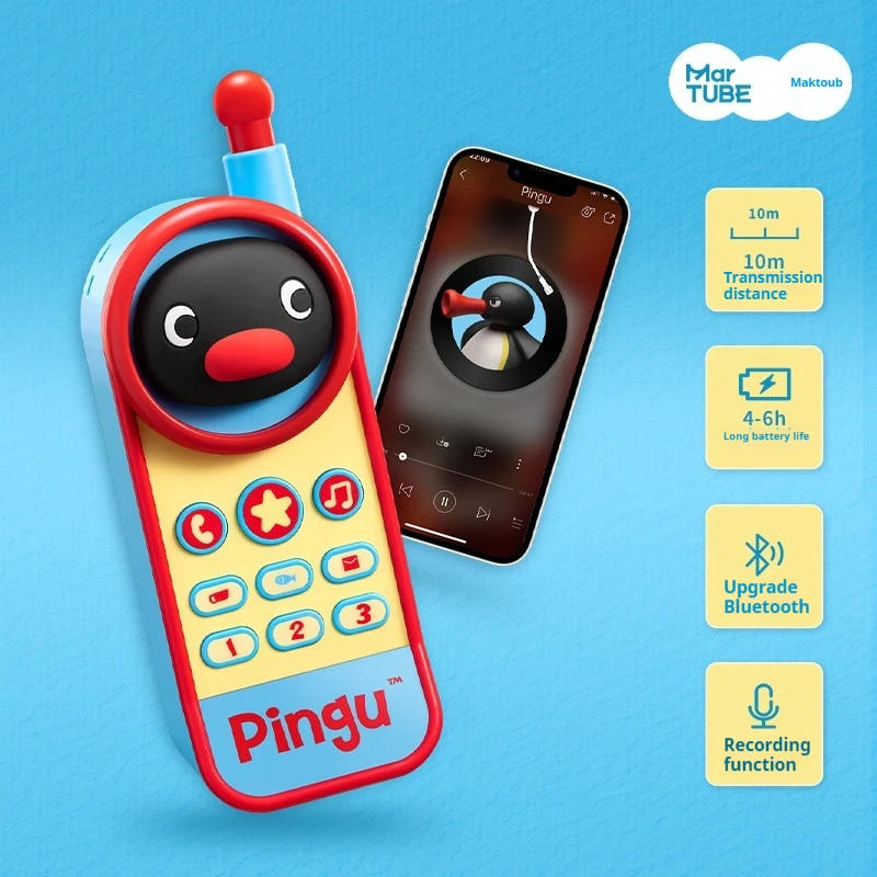 New Pingu Portable Bluetooth Speaker Toy Model Recording Function Home Decoration Gift For Girl Birthday Desktop Ornaments view 2