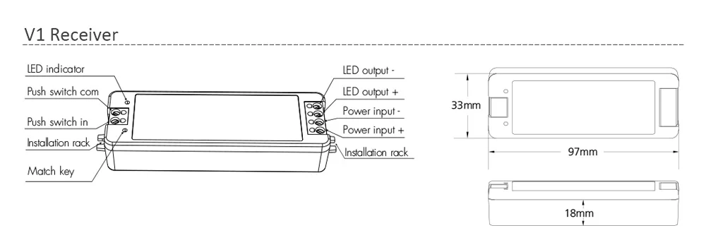 MJJC V1 LED Dimmer 12V 24V 36V 5V 8A RF 2.4G Wireless Touch Remote LED Push Dimer Siwtch for 2835 COB Single Color Strip Light