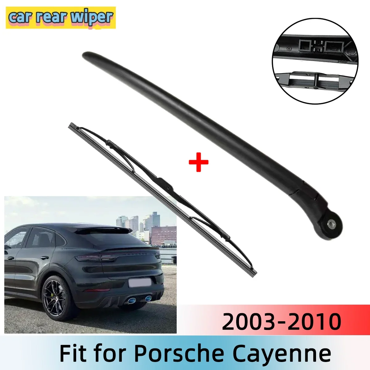 

Rear Wiper Blade & Arm Set Kit For Porsche Cayenne 2003-2010 Windshield Windscreen Rear Window