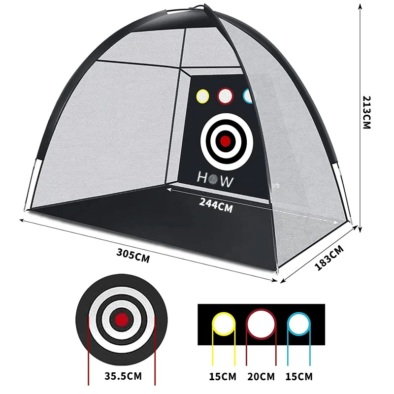 

Portable Indoor Golf Practice Net Set with Swing Trainer And Pad How True Ball Club Set for Sports Fitn Fans