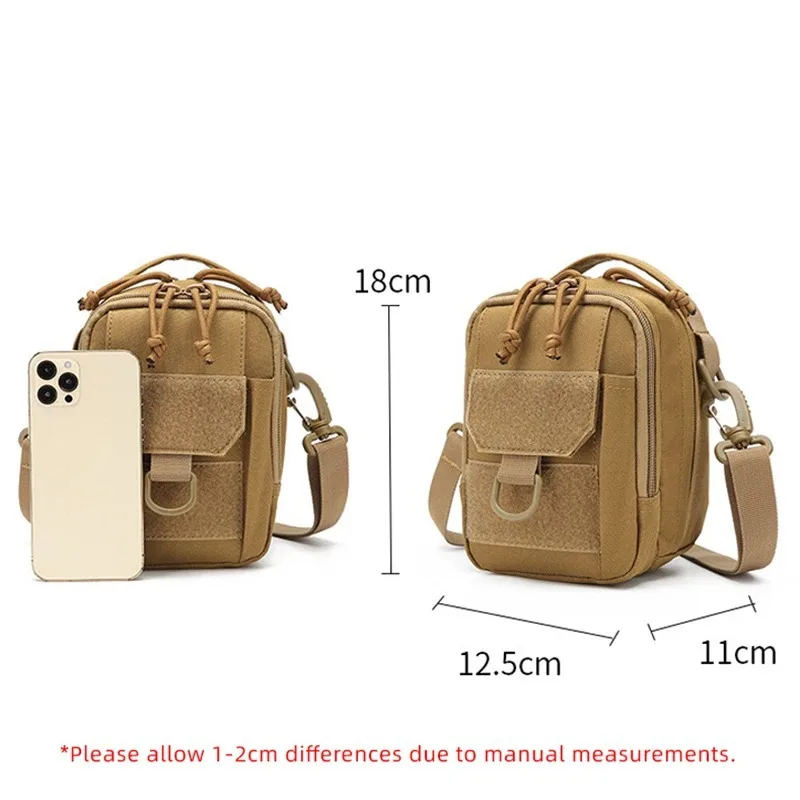 Outdoor Mini Crossbody Bag Multifunctional Portable Shoulder Waist Pouch with Phone and Card Pockets for Hiking Travel Daily Use