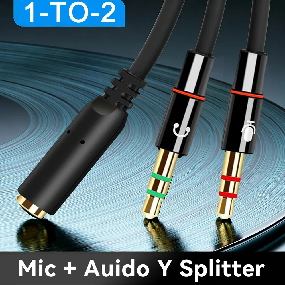 

3.5mm PC Computer Audio Cable Earphone Cable Conversion Microphone Headset Converter Cable Headphone Jack Adapter Aux Splitter