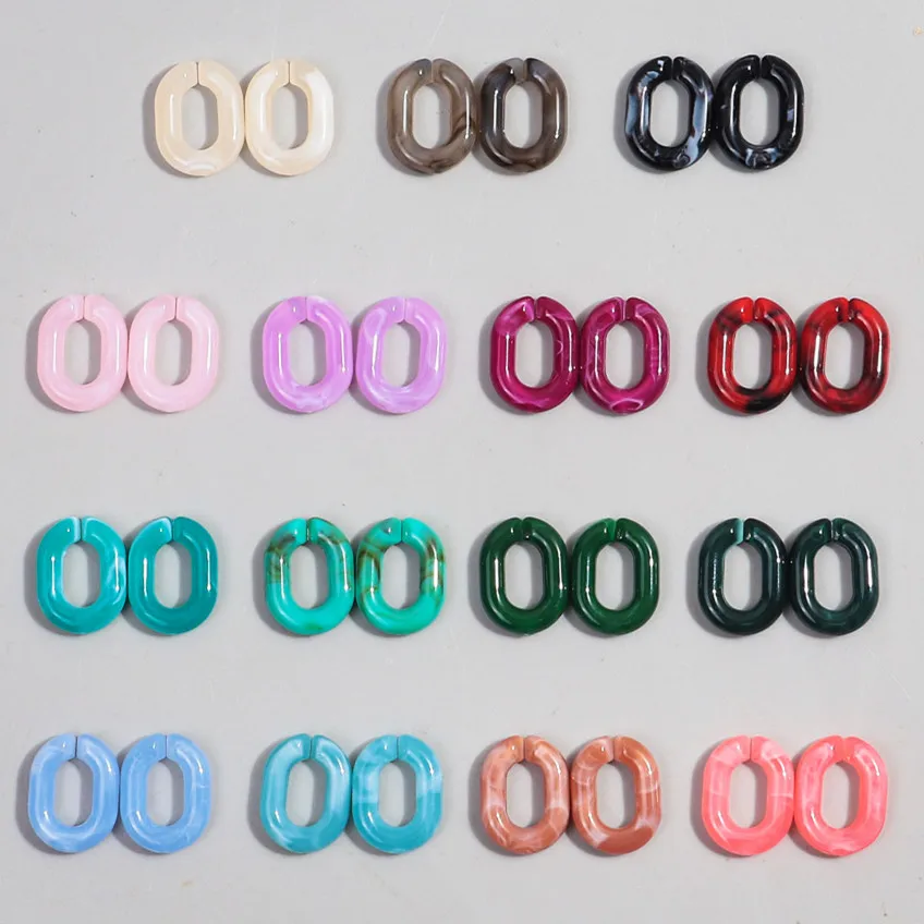 30 stücke 24x18mm Acryl ovale Ringe Glieder kette gemischte Farbe Perlen für Armband Halskette Telefon ketten machen DIY Schmuck Zubehör