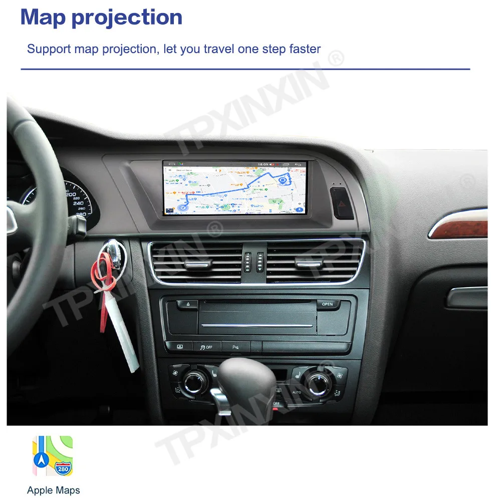 

Linux Car Radio Map Navigation For Audi A4L 2009-2012 Android Auto CarPlay HiCar Stereo Multimedia Player 8.8 Inch Head Unit