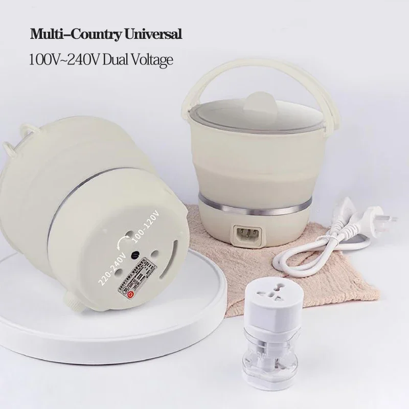 Foldable electric Hot pot portable multifunctional electric stew pot dual voltage travel pot electric kettle